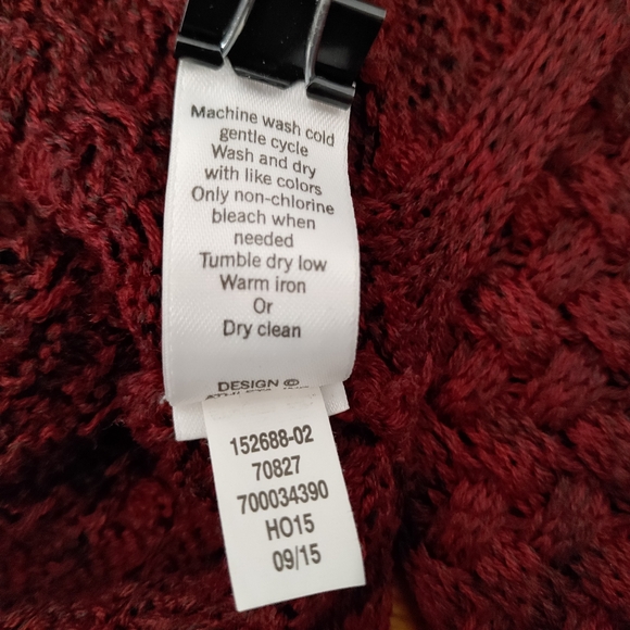 Athleta Cypress Wool Blend Basket Weave Long Sleeve Burgundy Sweater Size Small - Picture 9 of 13